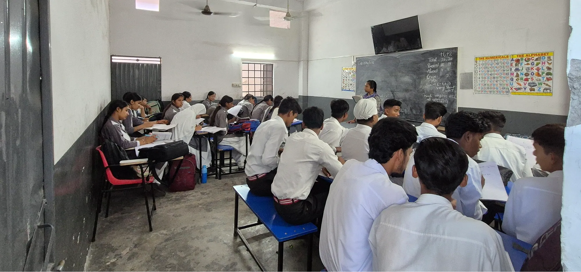 Senior students in class at Uttam Public School